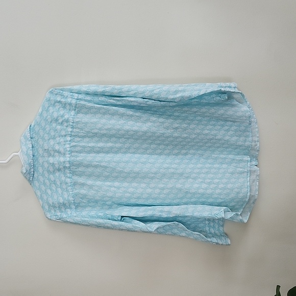 Talbots Seahorse Print Button Down Long Sleeve Blouse 100 Cotton Size X - Picture 8 of 8